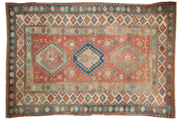 4.5x7 Vintage Distressed Caucasian Rug // ONH Item sm001547