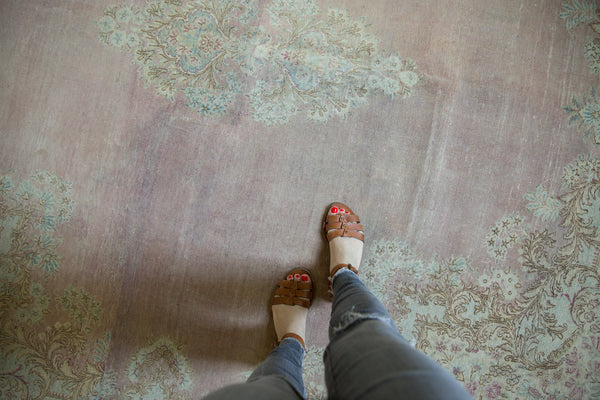 9.5x10 Vintage Distressed Fragment Kerman Square Carpet // ONH Item sm001548 Image 1
