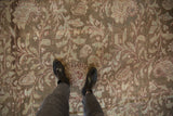 Mostly even wear on the vintage Malayer carpet's scrolling plant and boteh design.