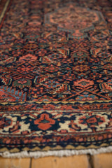 Even short pile of the vintage Tajabad rug, revealing Herati motif and pomegranate border.