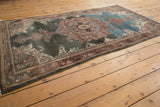 Vintage Distressed Malayer rug with unique scrolling medallion and abrash.