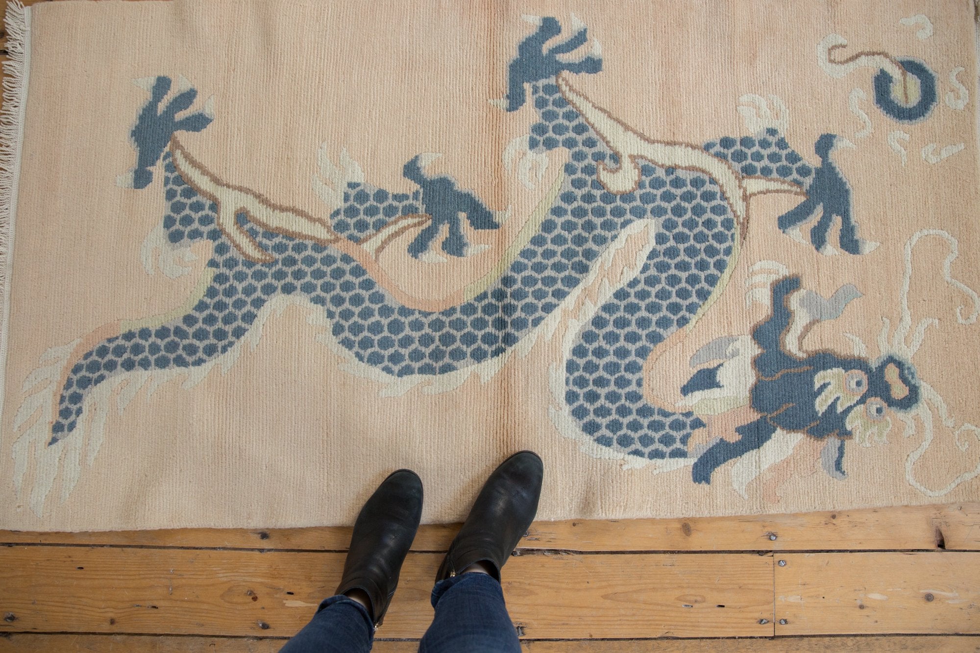 3x5.5 Vintage Distressed Tibetan Rug // ONH Item sm001578 Image 1