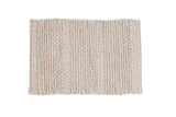 Snow New Carpet Collection, undyed pure wool rug with chunky looped texture, 2' x 3' mat.