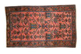 Vintage Lilihan hand-knotted rug, tree of life motif in blush, sky blue, copper, 3'3