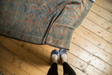 Distressed Belouch runner showing worn texture and serrated gul motifs in rust and blue.