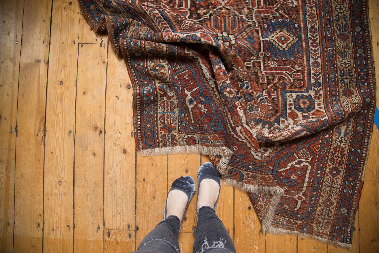 Antique Afshar Persian Rug 4'8