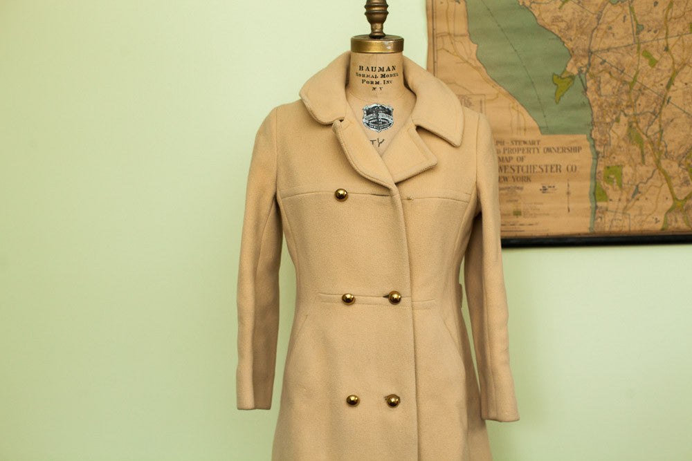 Vintage 60s Yellow Saks Fifth Avenue Wool Coat // ONH Item 1683 Image 1