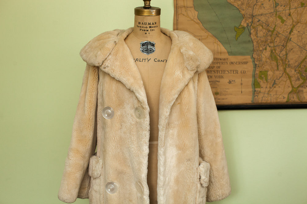 Mod Vintage 60s Sheared Beaver Fur Coat Hollywood Glam // ONH Item 1687 Image 1