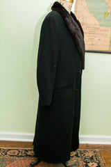 Vintage Dunhill Tailors Mens Coat With Fur Collar // ONH Item 1698 Image 1