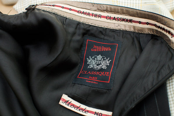 Vintage 80s Pinstripe Gaultier Suit Skirt // ONH Item 1692 Image 1