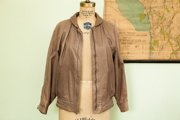 Vintage 80s Lillie Ruben Leather Puff Jacket // ONH Item 1679