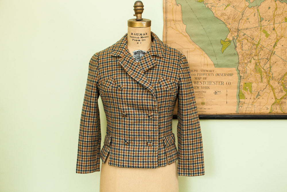 Vintage 50s Kirkland Hall Houndstooth Jacket Petite // ONH Item 1709