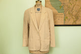 Vintage 70s Abercrombie women's jacket in canary yellow cashmere with patch pockets.