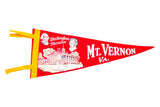 Vintage red felt pennant flag from Mt. Vernon, Washington's Mansion, George and Martha.