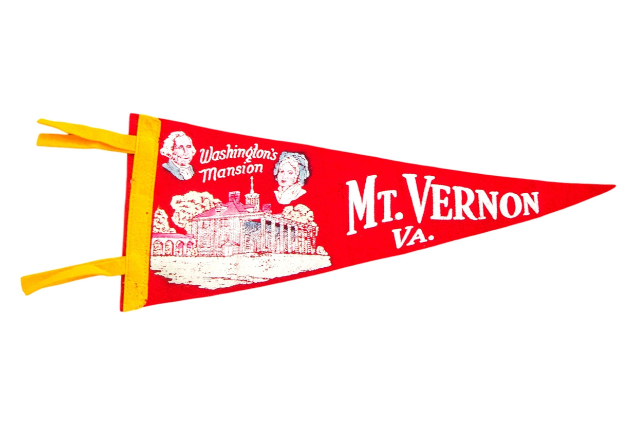 Vintage Mt Vernon VA Felt Flag Pennant