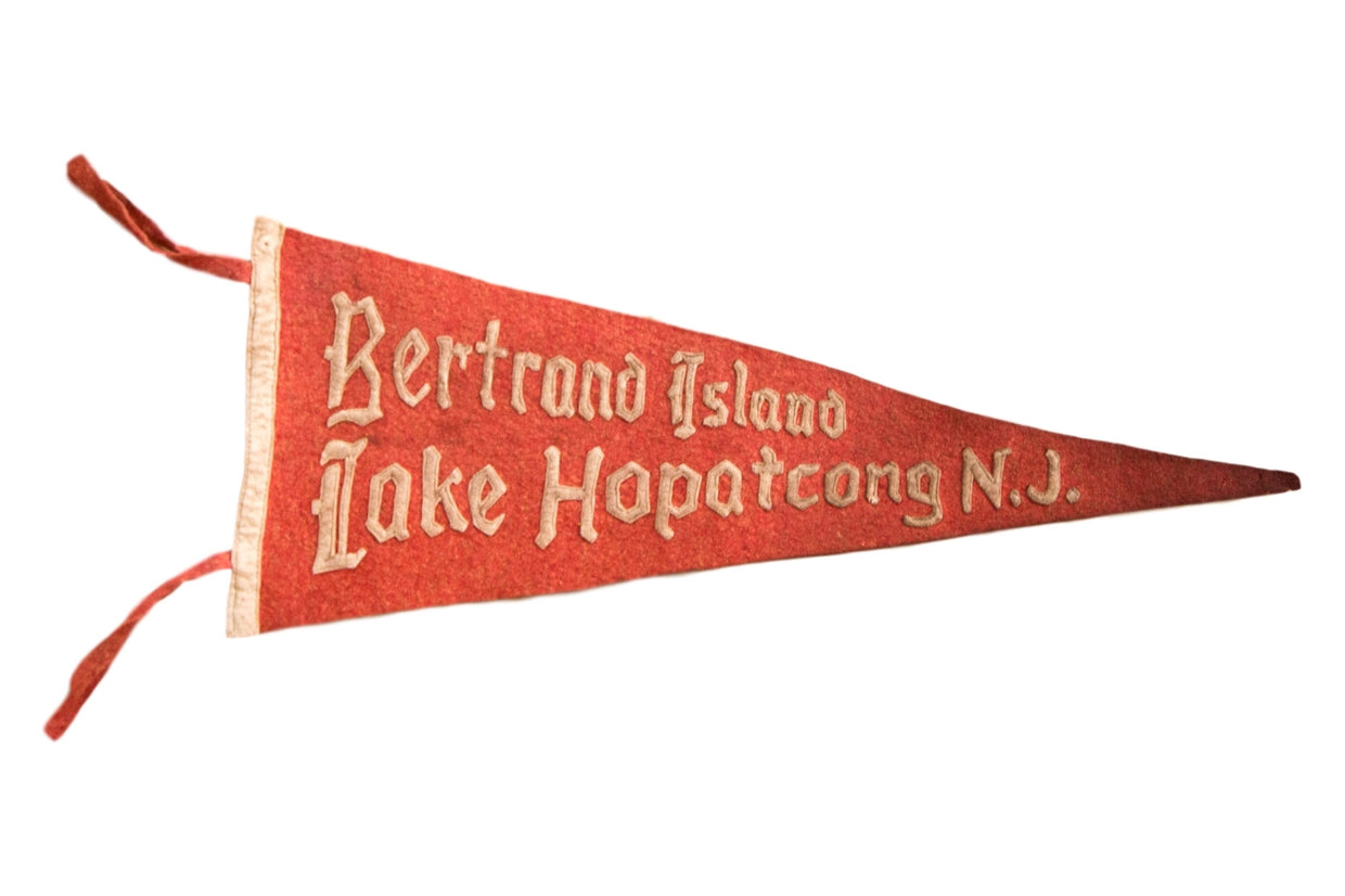 Bertrand Island Lake Hopatcong NJ Felt Flag Pennant