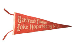 Bertrand Island Lake Hopatcong NJ Felt Flag Pennant