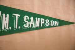 Green and white WM T Sampson Felt Flag