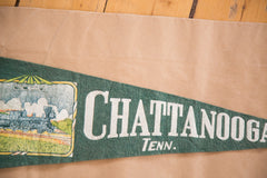 Chattanooga TN steam train green felt flag banner 