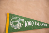 Green felt flag's texture with yellow binding and 