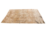 Vintage Turkish Oushak carpet, blanched near-white to sun-faded wheat tones, subtle pattern, 6'10