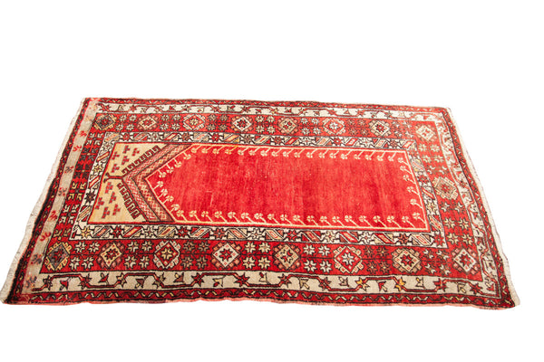 3.5x6 Vintage Prayer Rug Rust // ONH Item lr002564c