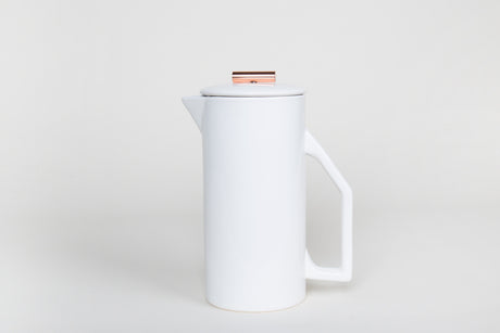 Modern White Copper Tip French Press 850 mL // ONH Item 3294