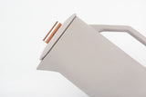Modern Gray Copper Tip French Press, matte ceramic with copper pull, 850 mL.
